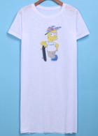 Romwe Scooters Simpson Print T-shirt