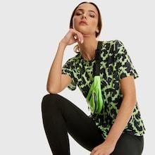 Romwe Neon Green Leopard Print Tee