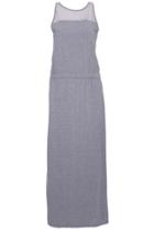 Romwe Romwe Dual-tone Pleated Grey Sleeveless Dress