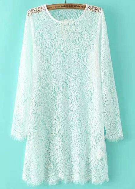 Romwe Sheer Lace Black Dress