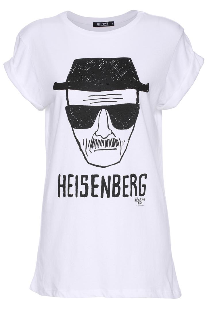 Romwe Romwe Cool Man Heisenberg Print White T-shirt