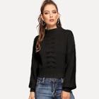 Romwe Drop Shoulder Mixed Knit Crop Jumper