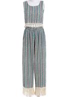 Romwe Geometric Print Tank Top With Tassel Pant