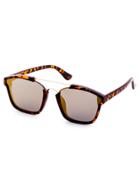 Romwe Leopard Frame Double Bridge Sunglasses