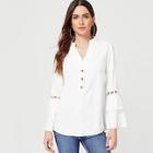 Romwe Cut Out Solid Blouse