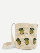 Romwe Pineapple Patch Straw Bucket Bag