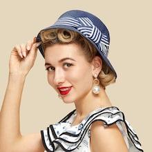 Romwe Striped Bow Band Fedora Hat