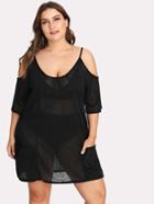 Romwe Cold Shoulder Cover Up Dress