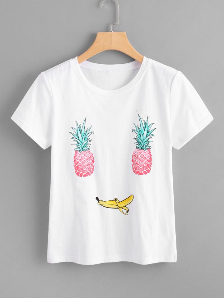 Romwe Fruit Print T-shirt