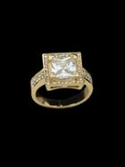 Romwe Gold-8 Square Cubic Zirconia Finger Rings