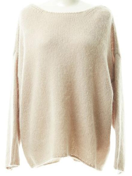 Romwe Round Neck Bow Loose Khaki Sweater