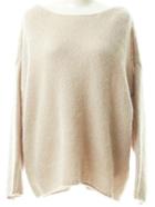 Romwe Round Neck Bow Loose Khaki Sweater