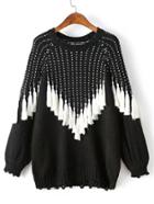 Romwe Tassel Design Raglan Sleeve Sweater