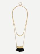 Romwe Tassel Decorated Layered Chain Necklace