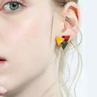 Romwe Color-block Triangle Shaped Stud Earrings