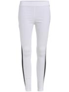Romwe Contrast Pu Pockets Slim Leggings
