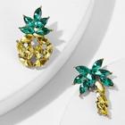 Romwe Gemstone Pineapple Mismatched Stud Earrings 1pair