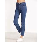Romwe Plus High Waist Straight Jeans
