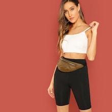 Romwe Wide Waistband Cycling Shorts