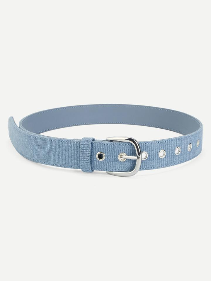 Romwe Buckle Design Denim Belt