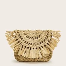 Romwe Braided Detail Flap Clutch