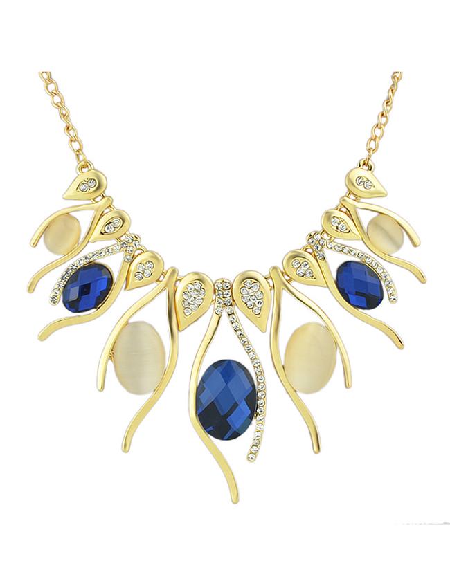 Romwe Large Rhinestone Women Shourouk Necklace
