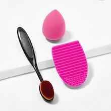 Romwe Puff Brush & Brush Cleaning Pad & Sponge 3pack