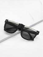 Romwe Metal Flat Top Sunglasses