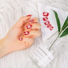 Romwe Christmas Elk & Snowflake Pattern Fake Nail 26pack
