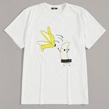 Romwe Guys Banana Print Top
