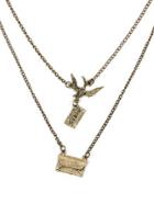 Romwe Metal Envelope Pendant Layered Chain Necklace