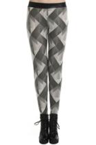 Romwe Romwe Dual-tone Square-shaped Fake Leather Leggings