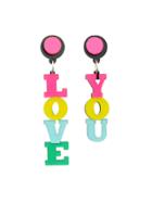 Romwe Love You Letter Hanging Drop Earrings