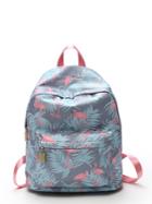 Romwe Flamingo Print Backpack