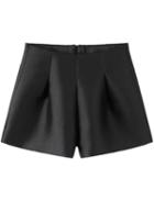 Romwe High Waist With Zipper Black Shorts