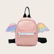 Romwe Wing Decor Pocket Front Backpack