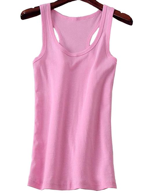 Romwe Y-back Pale Pink Tank Top