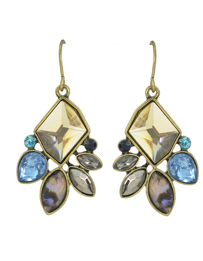 Romwe Colorful Rhinestone Drop Earrings Jewelry Fashion