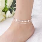 Romwe Heart & Star Detail Layered Anklet