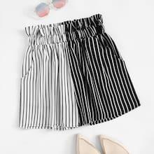Romwe Two Tone Striped Shorts