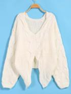 Romwe Backless Split Cable Knit Sweater