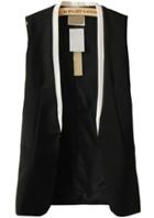 Romwe Sleeveless Contrast Collar Black Vest