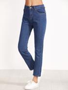 Romwe High Waist Straight Jeans