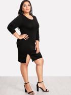 Romwe Split Side Solid Dress