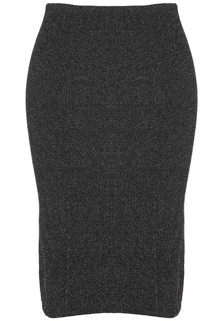 Romwe Skinny Bodycon Knit Black Skirt