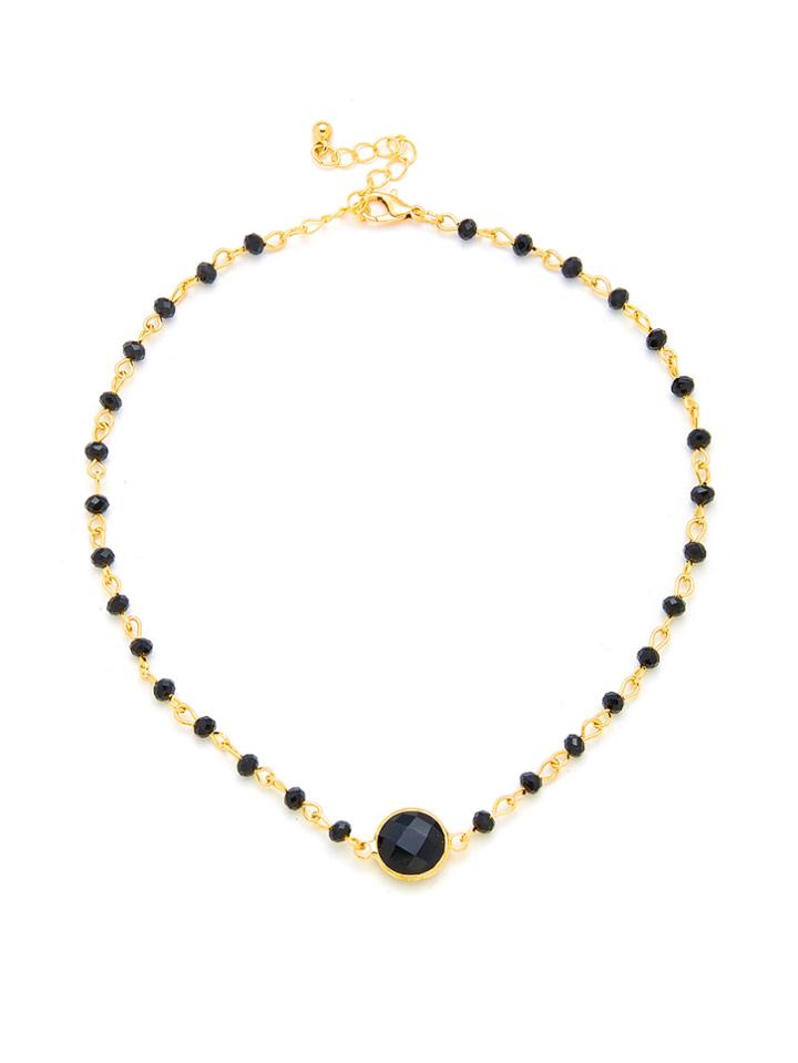Romwe Contrast Crystal Choker Necklace