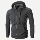 Romwe Guys Solid Zip Up Hoodie