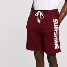 Romwe Guys Lettering Side Drawstring Waist Shorts