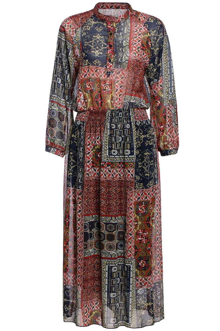 Romwe Vintage Print Chiffon Dress