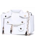 Romwe White Zipper Chain Pu Bag